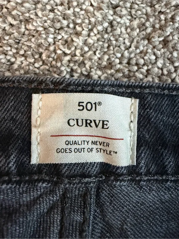 Levi’s 501 Curve Black Straight Leg Button Fly Jeans W29 L32 Faded Wash - Image 3