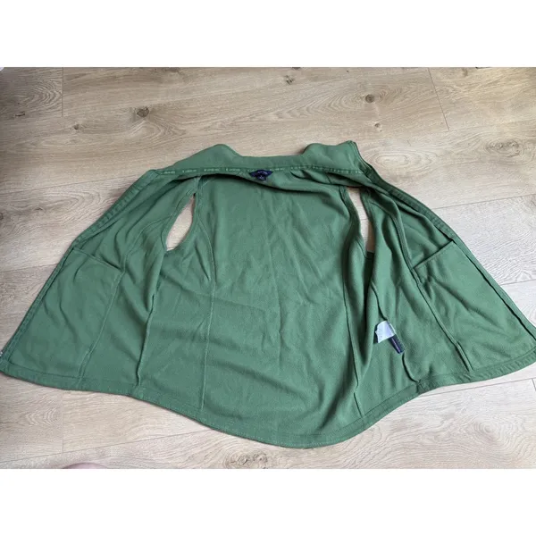 EUC Womens Lands End green fleece vest full zip outdoors hiking size L 14-16 - Image 8