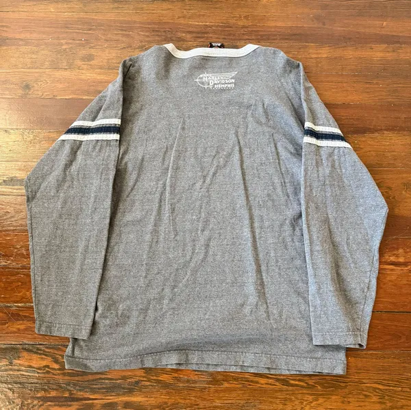 Vintage Long Sleeve T Shirt Made in USA Grey - Image 4