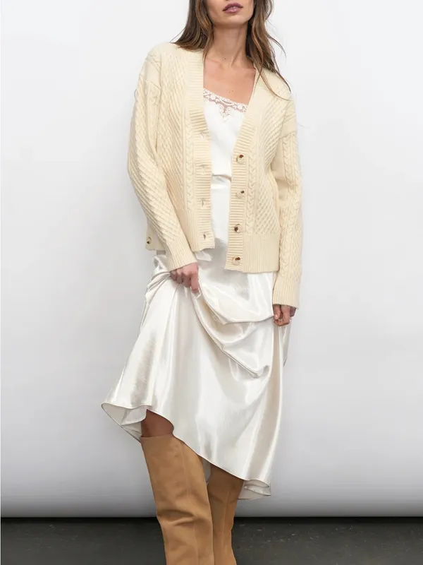 Greylin Vickie Cable Knit Oversized Cardigan Medium NWT‎ - Image 3