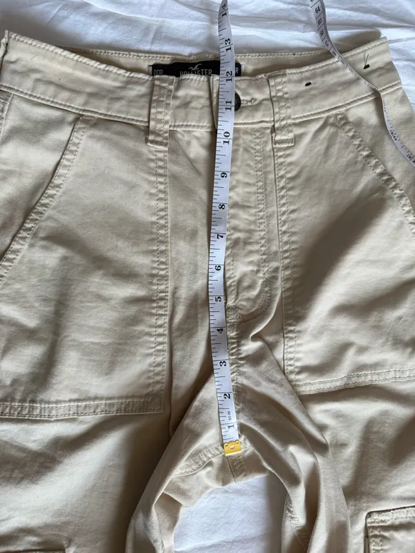 Hollister Khaki Tan Low Rise Baggy Cargo Pants Size 24 - Image 8