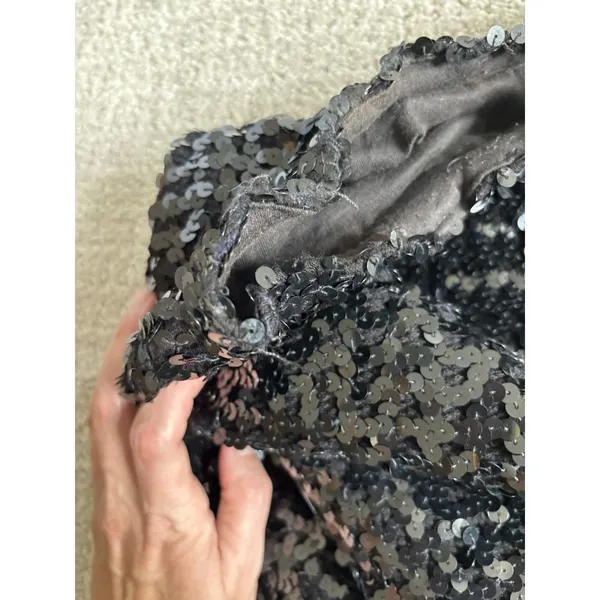 VTG 80s‎ Cynthia Kent Miami Top Sequin Black Cocktail Party Glam Holiday Disco - Image 6