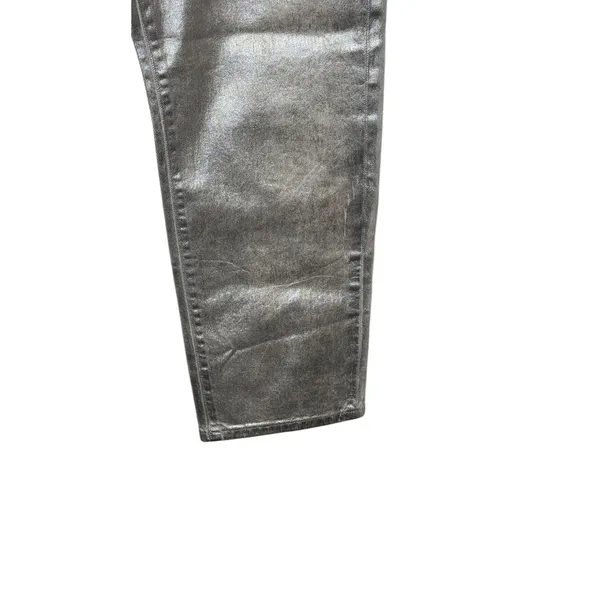 Lucky Brand Women's Jeans 90s Loose High‎ Rise Metallic Crop Shiny Silver 4/27 - Image 2