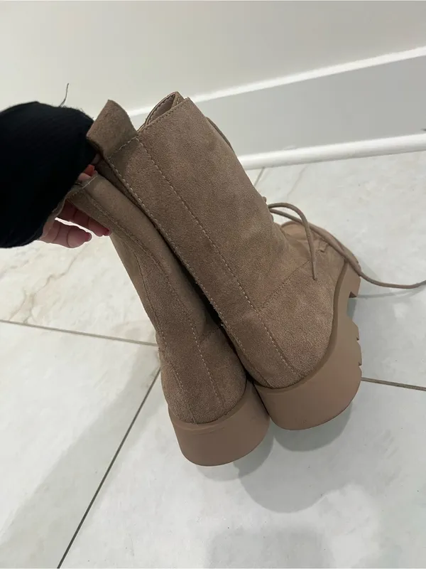 Dolce Vita Tan Suede Combat Boots Size 8.5 US - Image 3