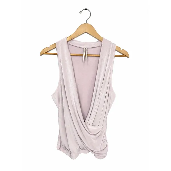 Anthropologie Size M Blush Pink Draped Sleeveless Top Soft Knit Faux Wrap - Image 2