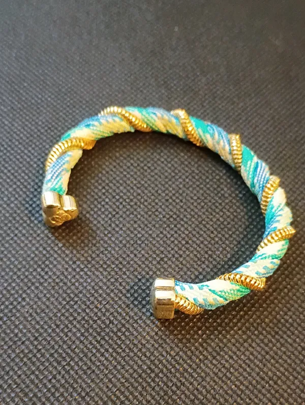 Kendra Scott Masie Cuff Gold-Tone Turquoise & Blue Twisted Rope Cuff Bracelet - Image 2
