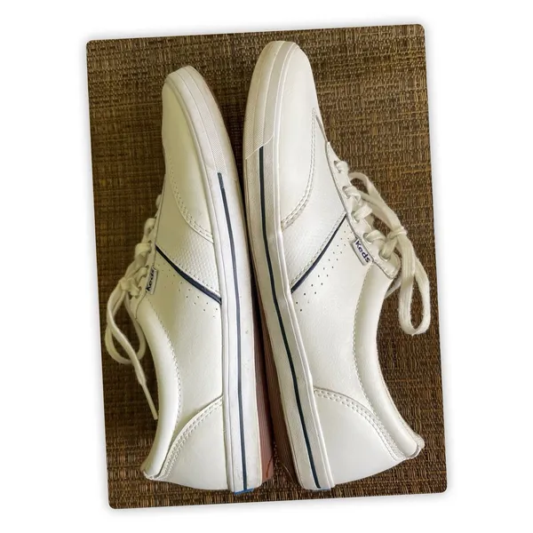Keds White Leather Lace Sneakers Women’s 8.5/8 Ortholite Casual Low Top READ - Image 3