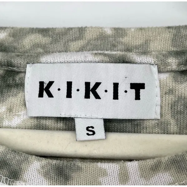 KIKIT Lounge Set Women Small Green White Tie Dye Drawstring Top Joggers 2pc Cozy - Image 7