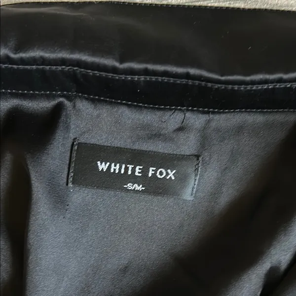 White Fox Boutique Black Long Sleeve Dress with Belted Wrap Design - Image 2