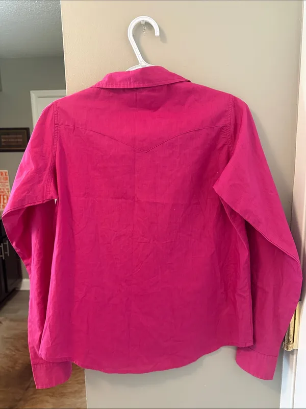 Wrangler Women'S Solid Long Sleeve Rhinestone Snap Western Shirt M - Image 7