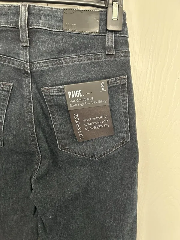 Paige Women's Margot Ankle Skinny Jeans Transcend High Rise Dark Blue Size 23 - Image 3