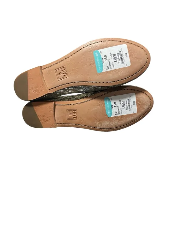 Frye Carson Metallic Cracked Ballet Leather Flats Size 8:5 - Image 5