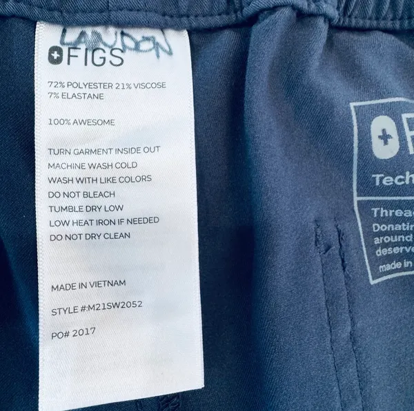 TV CLOTHES! ACTOR-WORN WITH ACTOR NAME ON TAG WITH STUDIO WARDROBE TAG small “high end” “ocean blue “ figs technical collection scrubs  - Image 6