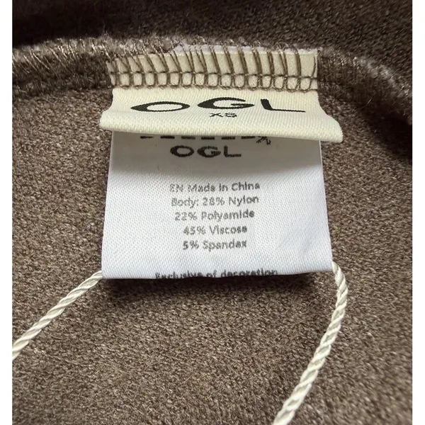 OGL Timeless Flared Maxi Skirt Heather Brown Drawstring Waist XS NWT - Image 9