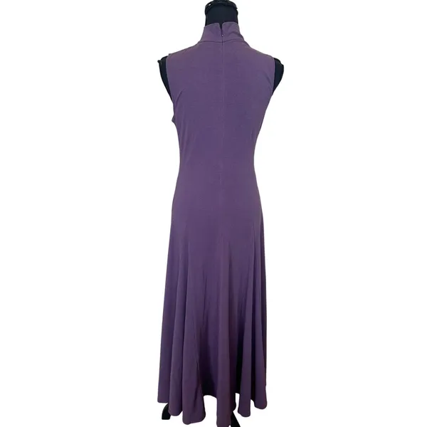 Peter Som Purple Mockneck Midi Dress Medium Cotton Office Work Designer $440 - Image 8