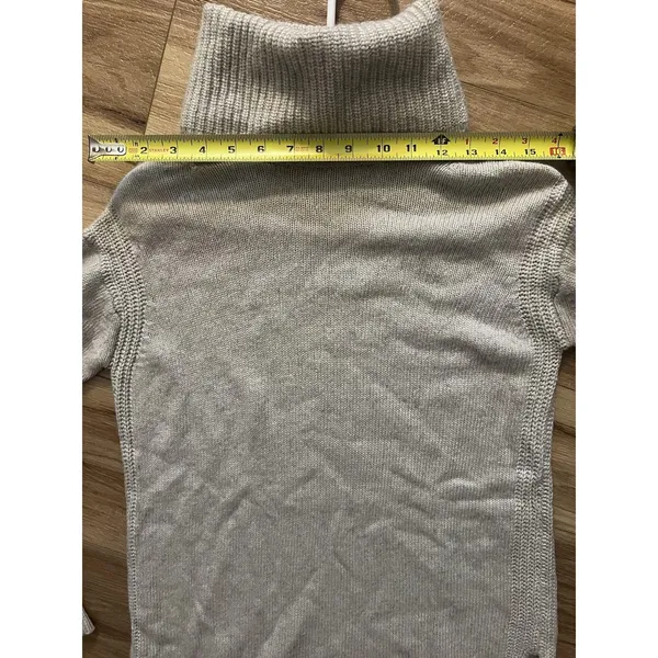 J.Crew Sweater Wm Sm Beige Cowl‎ Neck Merino Wool Blend Pullover Knit Minimal - Image 7