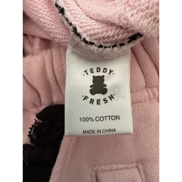Teddy Fresh Pink Black Lace Jogger Sweatpants Women’s Size Small - Image 8