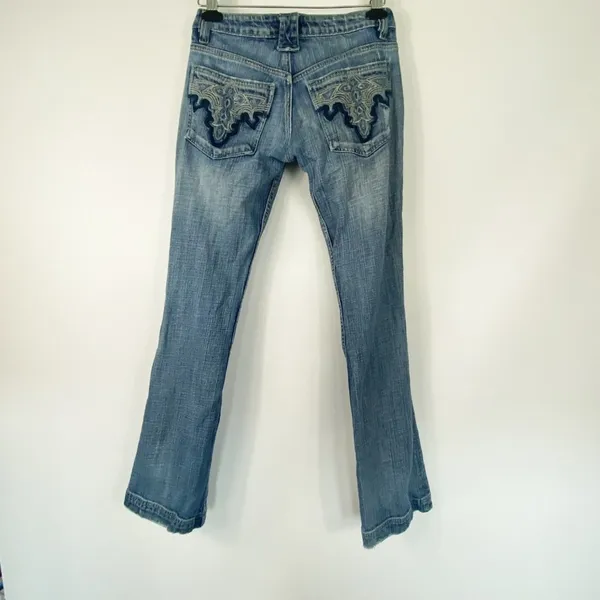 Antik Denim Vintage Blue Western Bootcut Flare Jeans Medium-Dark Wash Womens 27 - Image 7