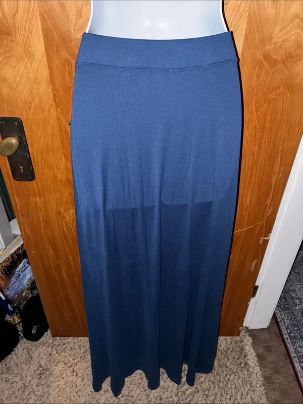 Doublju Bright Blue Wrap-Style Maxi Skirt with Side Tie - Size XL - Image 7