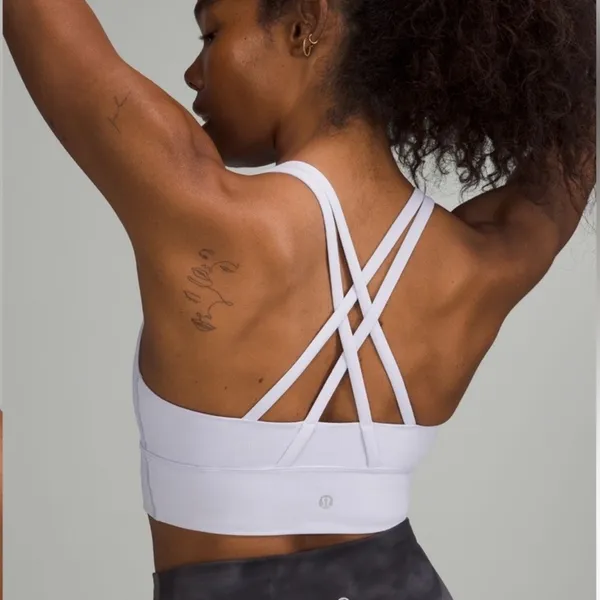 Lululemon Women’s Size 10 Longline Energy Bra Light Pale Purple Strappy Gym Yoga - Image 5