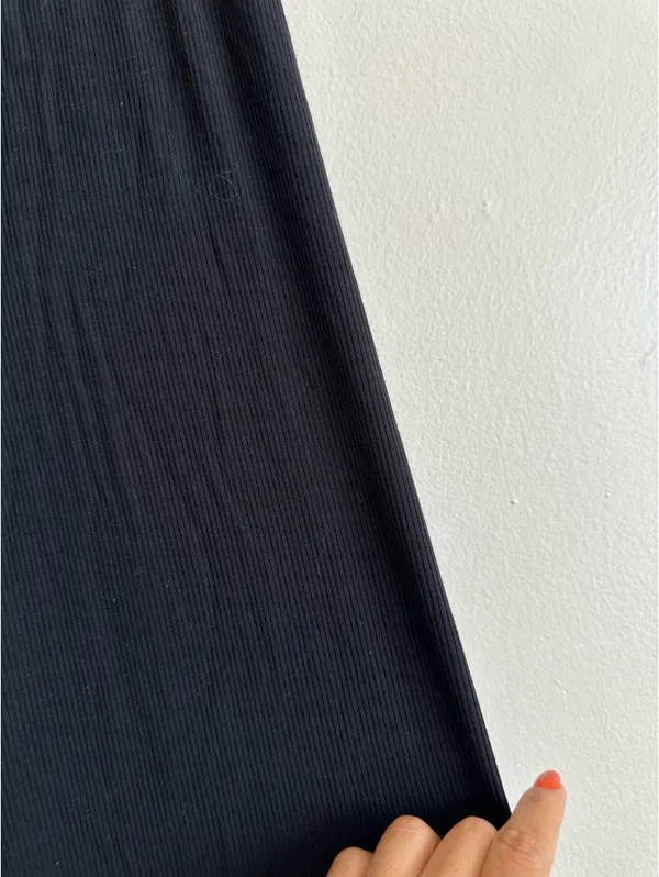SKIMS Black Ribbed Soft Knit Wide-Leg Pants XXS - Image 4