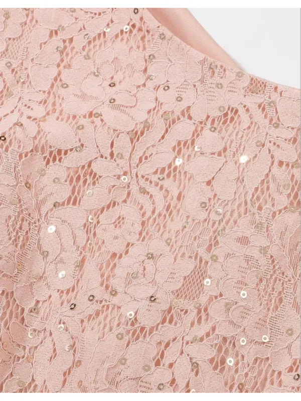 NEW Pink Wedding Guest Cocktail Formal Cape Ruffle Long Maxi Dress XL - Image 6