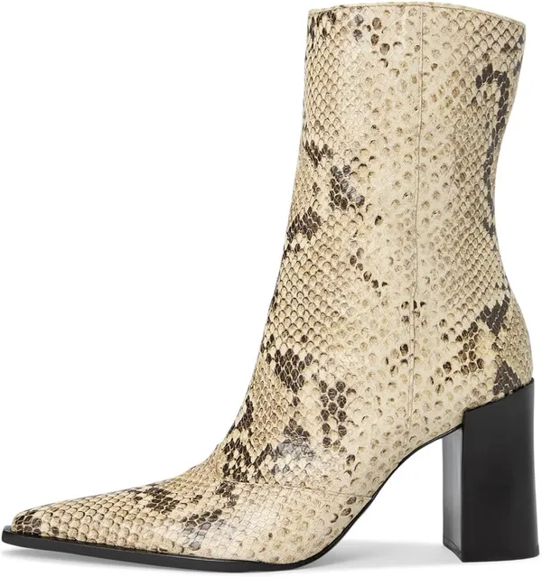 Schutz Boots Sz 5 Rafaella Snake-Print Pointed Toe Ankle Bootie Feminine - Image 5