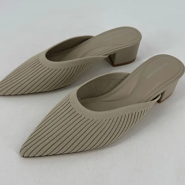 NWOT Bandolino Women's Teddy Knit Slip On‎ Mule Heels Tan Size 9 - Image 2