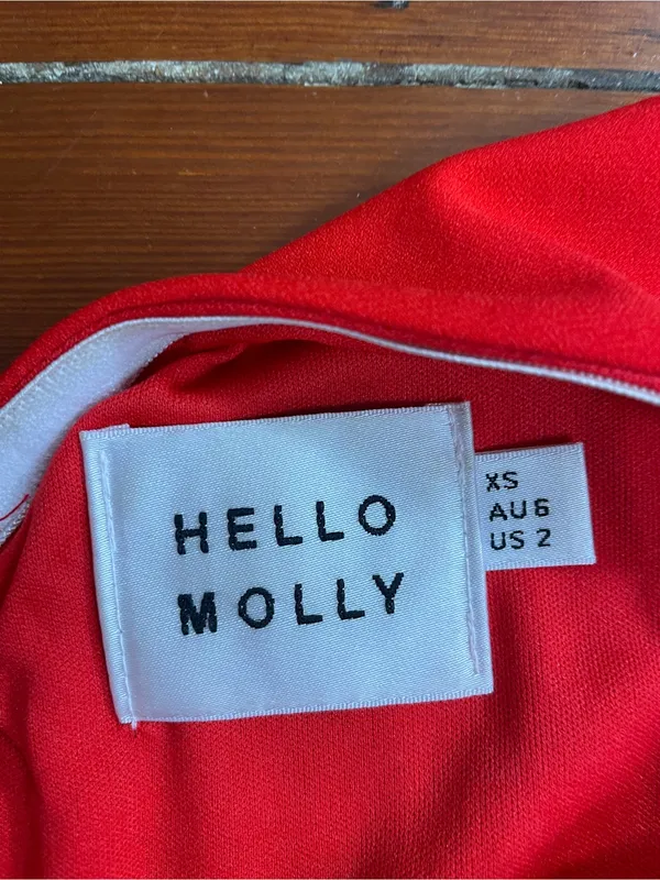 Hello Molly Backstage Passes One Shoulder Red Ruffle Mini Dress Sz XS 💚🎀 - Image 9