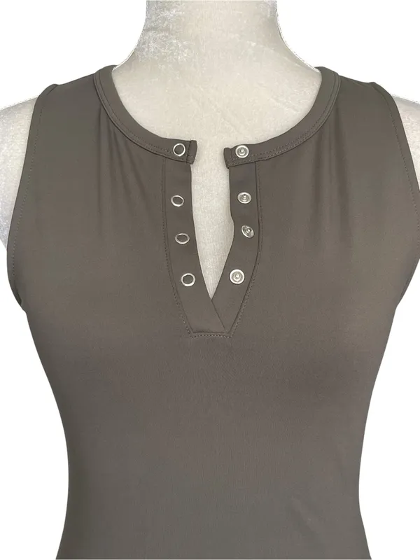 Express Green Fitted Stretchy Grommet Sleeveless Tank Top Women’s Size S - Image 2