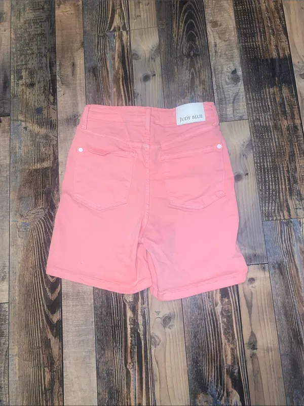 Judy Blue Pink High-Rise Denim Shorts size M - Image 3
