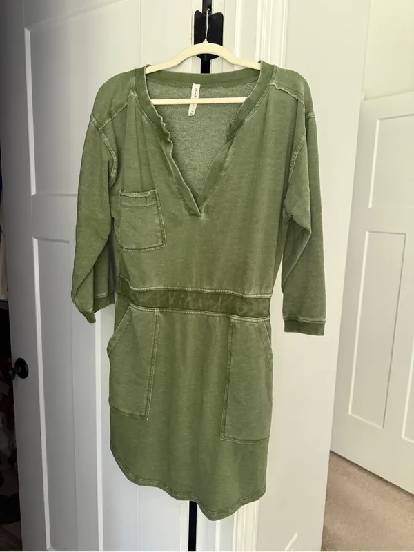 Daily practice Anthropologie‎ Terry Mini Dress green - Image 2