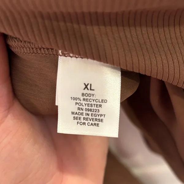 Freely Ribbed Performance Long Sleeve Top Brown XL Athleisure - Image 6