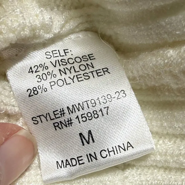 Altar'd‎ State Cream Cable Knit Cropped Sweater M MWT9139-23 Ivory Crew Neck - Image 5