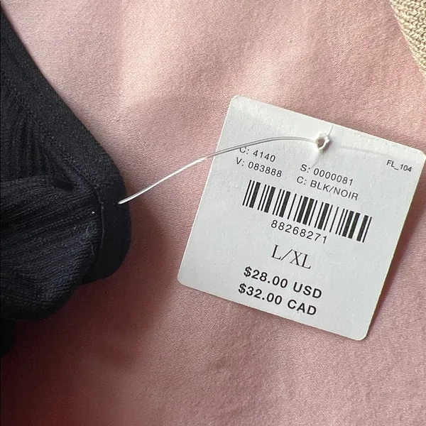 Anthropologie High Neck Black Bralette Size L/XL - Image 3