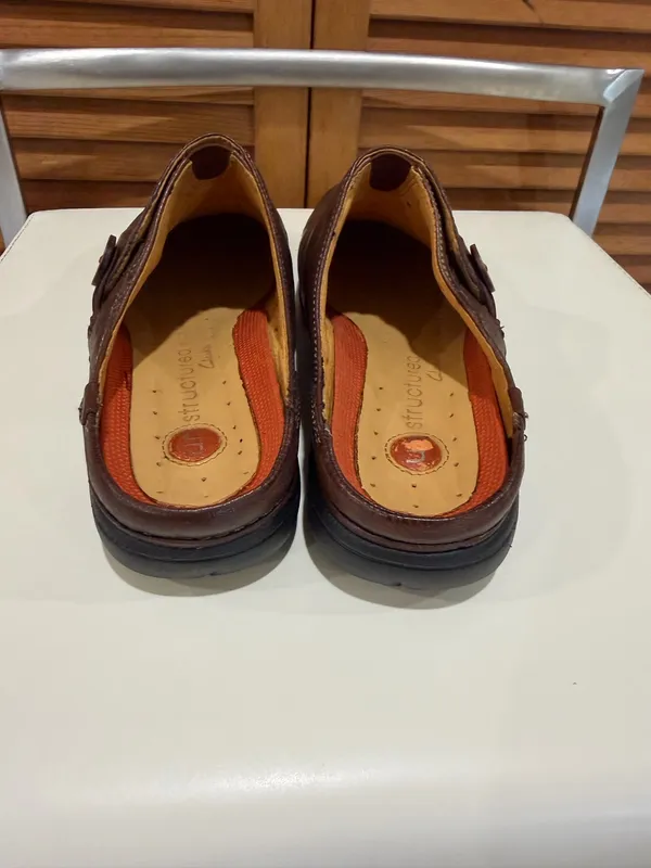 Clarks Un unstructured Un.Loop Leather Mules Clogs Shoes Brown Women's Sz 8 M EU - Image 5