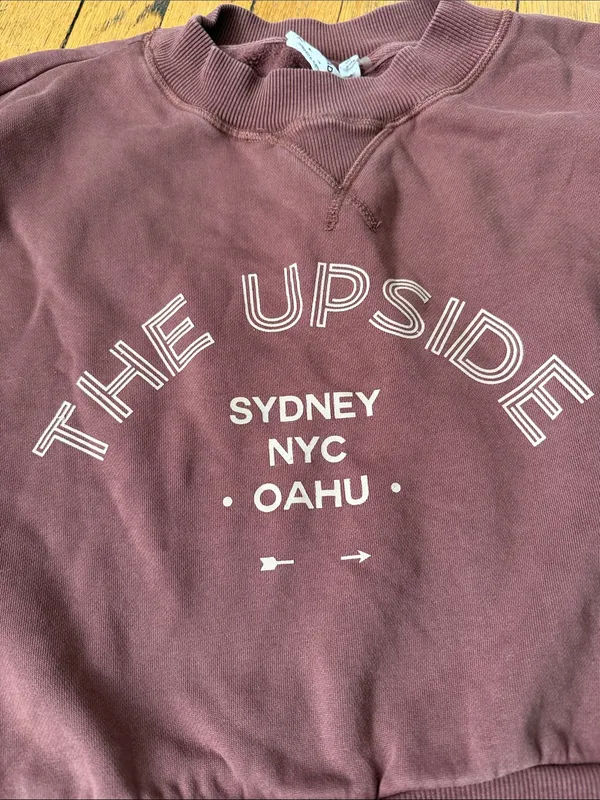 The Upside Dusty Mauve Cropped Logo Sweatshirt Pink - Image 3