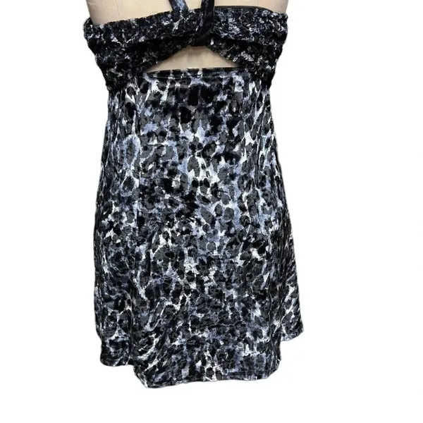 Free People‎ Virgo Moon Velvet Slip Minidress Gray Black Leopard Size Medium - Image 9