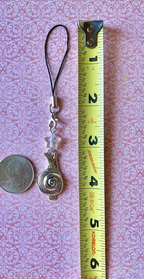 Handmade Kawaii funky snail phone charm/keychain/bag accessory/car display🐌🌼🍃🌀 - Image 3