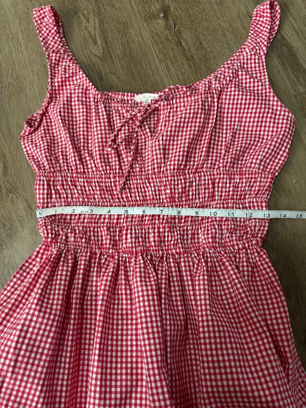 Sim and Sam Red Checkered Dress - Size Medium - Image 4