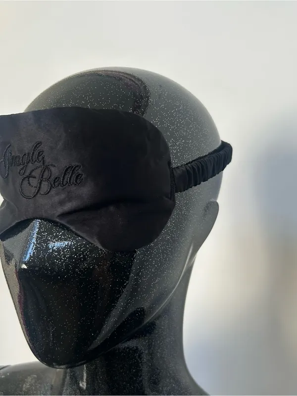 Jingle Belle Black Satin Sleep Mask - Image 2