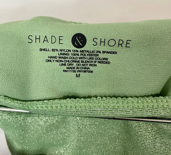 Shade & Shore Women’s Low Coverage Cheeky Bikini Bottom Green Size Medium NWT - Image 3