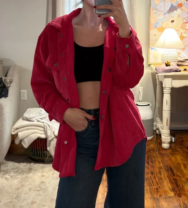 Wild Fable Pink Corduroy Shacket Shirt Jacket - Image 3