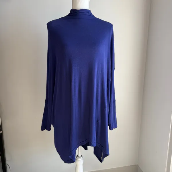 We the Free Cobalt Blue Royal Blue Mockneck Oversized Longsleeve Boho Size S - Image 2
