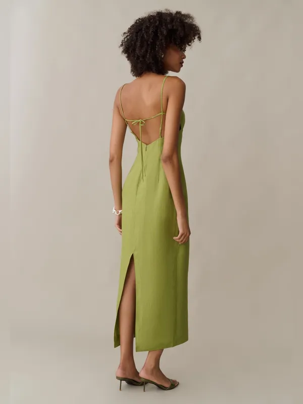 NWT o.p.t Indy Linen Dress size 0 Grass Green Few Moda Ulla Johnson - Image 2