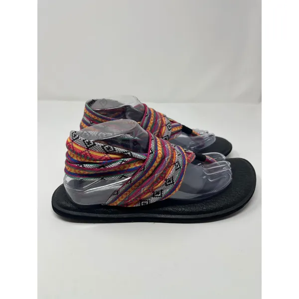 Sanuk Yoga Sling 2 Geometric Knit Sandal Women 9 Multicolor Boho Hippie Tribal - Image 3