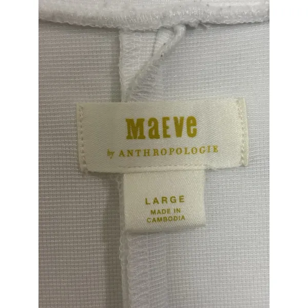 Anthropologie Maeve White Square Neck Cap Sleeve Crop Top Large - Image 6