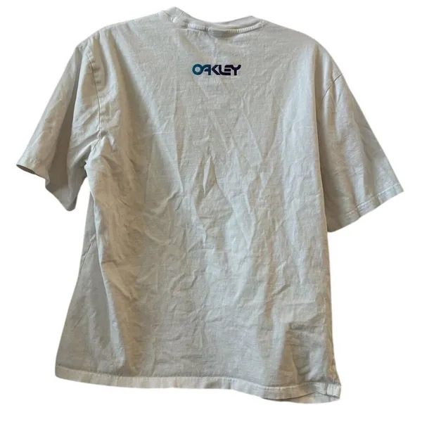 Oakley‎ Women's Gray Logo Print Crew Neck T-Shirt Size M Casual - Image 5