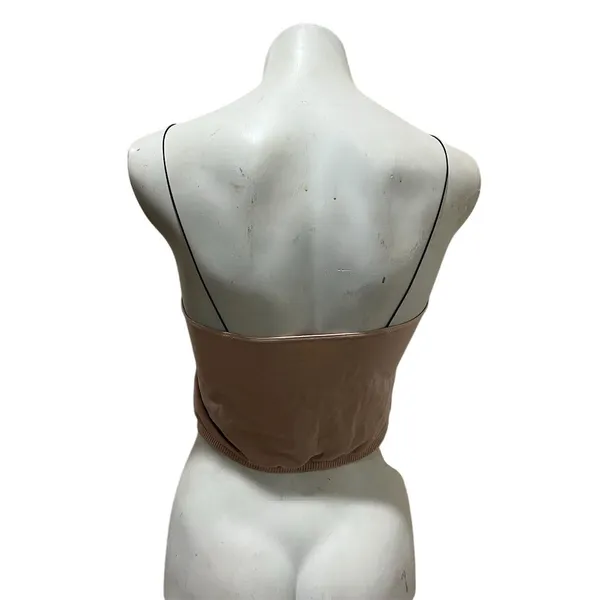 Free People Intimately Women's Beige Skinny Strap Crop Top Size M - Image 5