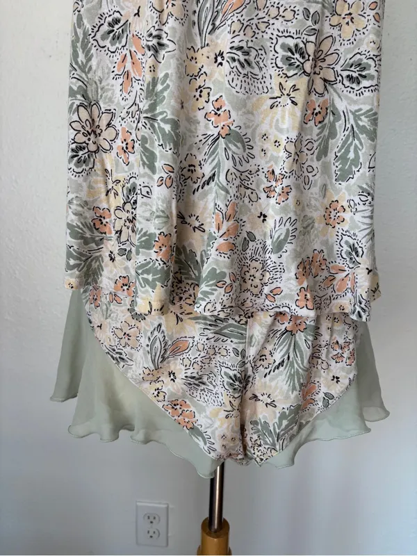 Sage Green & Peach Floral PJ Set - Image 3